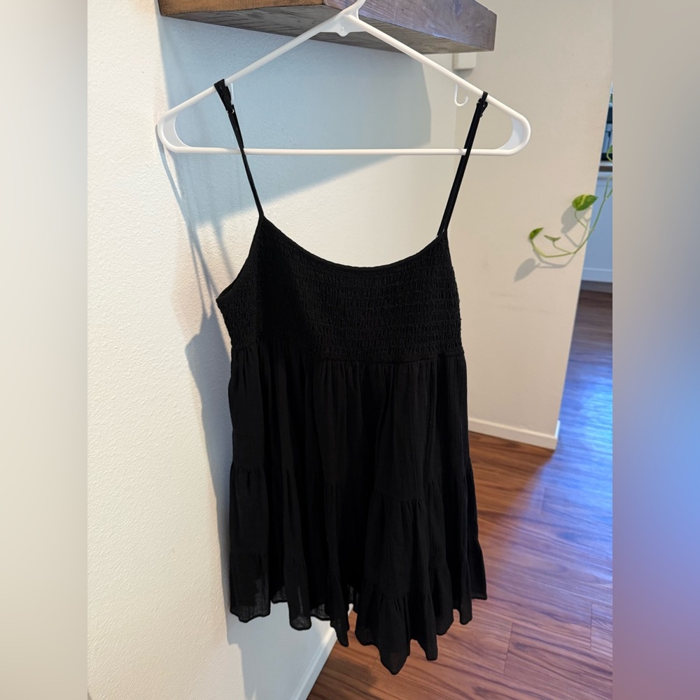 Zara Black Cotton Summer Mini Dress
